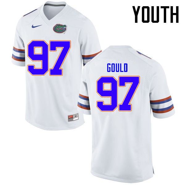 Florida Gators Youth #97 Jon Gould College Football Jersey White